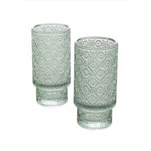 Tabletops Gallery 2 Piece Textured Glass Set - Green